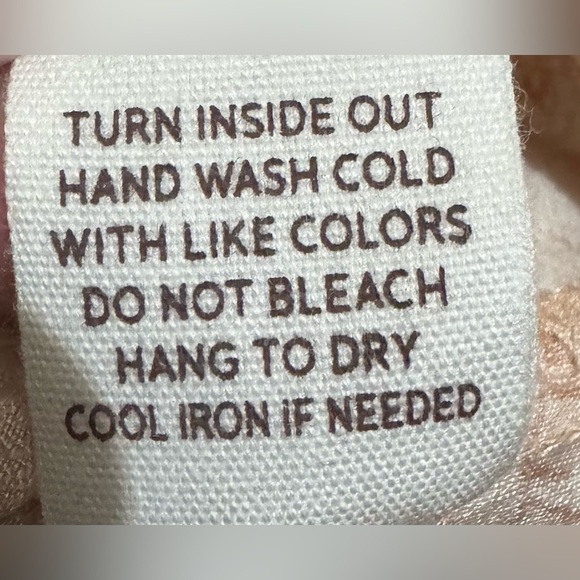 BLU PEPPER Front Tie Button Front Crop Top Dusty Peach SZ L MSRP $42 NWT - Picture 6 of 6